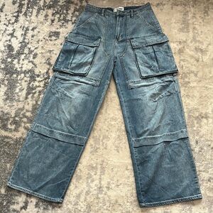 Women's Blue Cargo Jeans